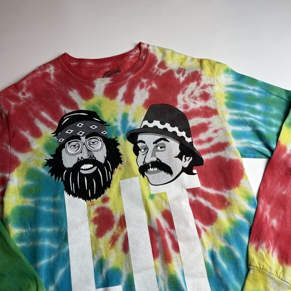 Cheech And Chong Men’s Officially Licensed Lit Tie Dye Long Sleeve T-Shirt SMALL - Picture 3 of 15